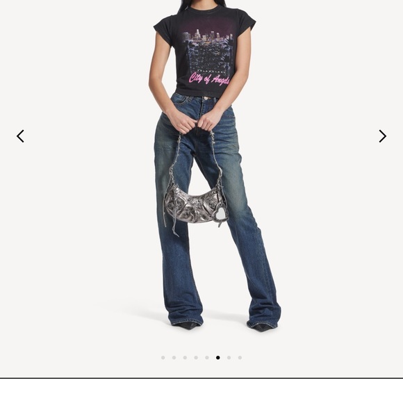 BALENCIAGA WOMEN'S LE CAGOLE SHOULDER BAG XS IN SILVER - AUTHENTIC - Picture 13 of 14